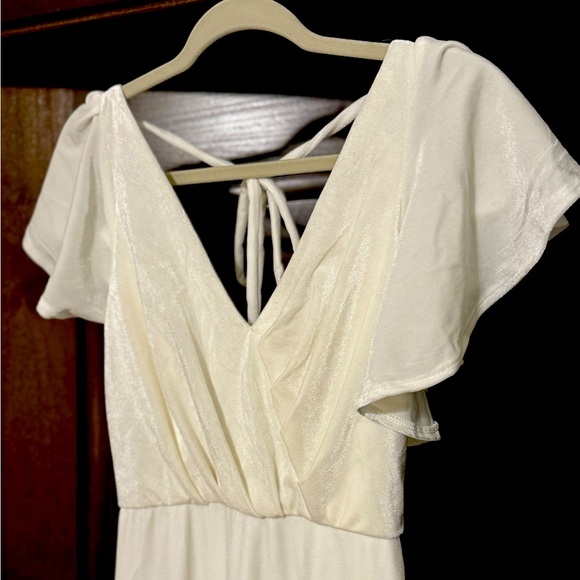 Velvet flutter sleeve gown - Picture 1 of 6